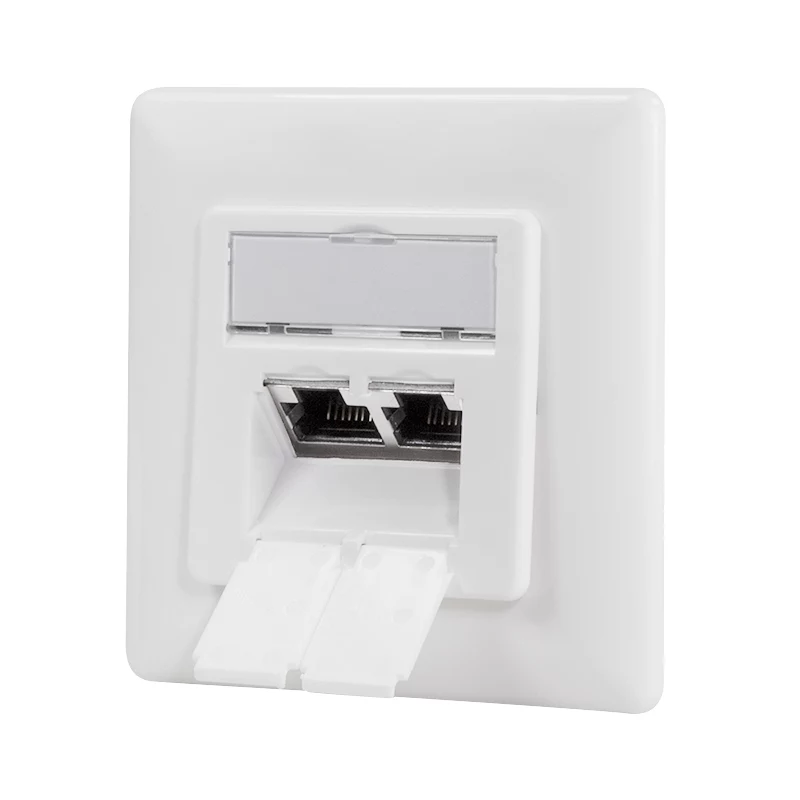 LOGILINK Cat.6A sieninis lizdas 2xRJ45 STP, vertikalus, signalinės baltos spalvos