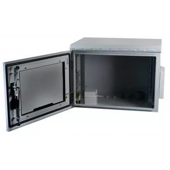 EFB Elektronik 691716IP55.2G sieninis spintos korpusas 16U 600x600mm IP55, stiklo durys, šviesiai pilka RAL7035