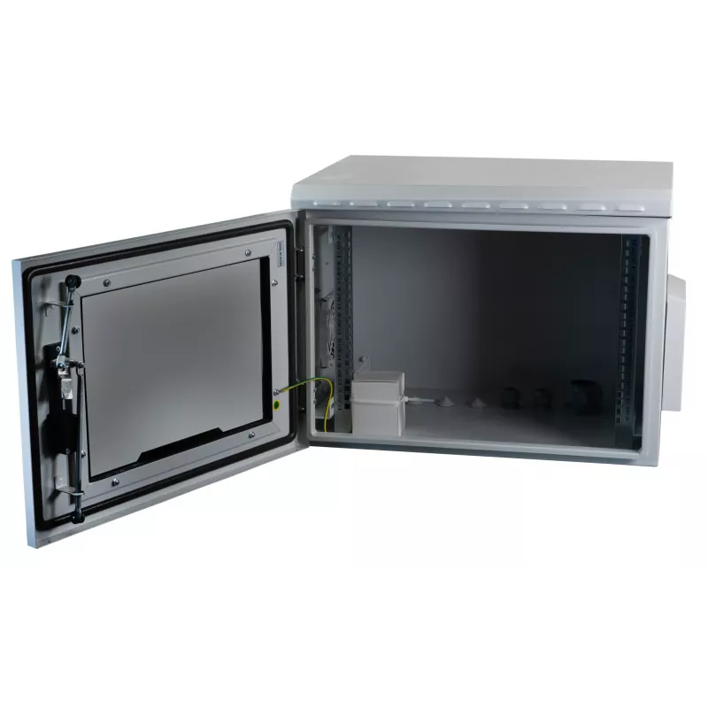 EFB Elektronik 691716IP55.2G sieninis spintos korpusas 16U 600x600mm IP55, stiklo durys, šviesiai pilka RAL7035