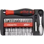 WIHA 46960 Evo 40 dalių bitų ir įmovų rinkinys, 1/4 inch pavara, chromo-vanadžio plienas, su 72 dantų reketu, įmovos 5,5-13 mm, bitai: plokšti, Phillips, Pozidriv, Torx, Hex, tvirtame dėkle