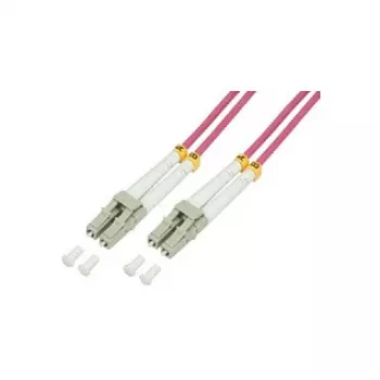 LogiLink OM4 LC/LC Duplex daugiamodis šviesolaidžio kabelis, 75m, LSZH, Aqua