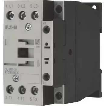 Eaton DILM17-10 galios kontaktoriai, 3 polių, 1 NO pagalbinis, 230 V AC 50 Hz / 240 V AC 60 Hz ritė, 17 A, 7.5 kW