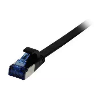 SYNERGY21 CAT6A U/FTP plokščias Superflex jungiamasis kabelis RJ45, 15 m, juodas, 500MHz, AWG32, TPE