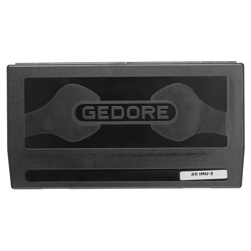 GEDORE 1/4 inch pavaros lizdų rinkinys 20 IMU-3, 33 dalių, šešiakampiai 4-14 mm, 72 dantų reketas