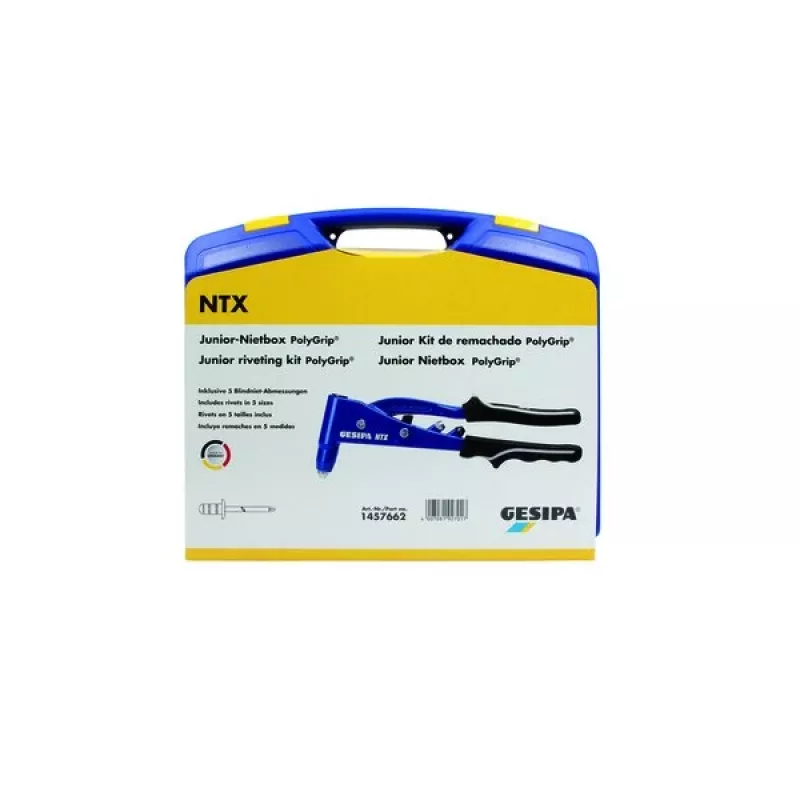 Gesipa PolyGrip® Junior Rivet Box – 352 vnt. aklinijų kniedžių rinkinys skardos dėžutėje