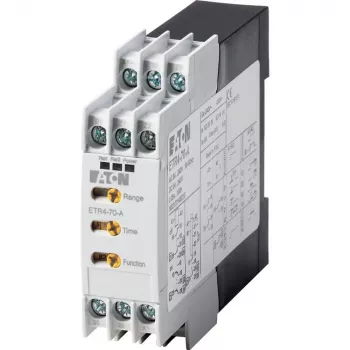 Eaton ETR4-70-A daugiafunkcinė laiko relė, 24-240 V AC/DC, 2 perjungimo kontaktai, 0,05 s-100 h, DIN bėgelis