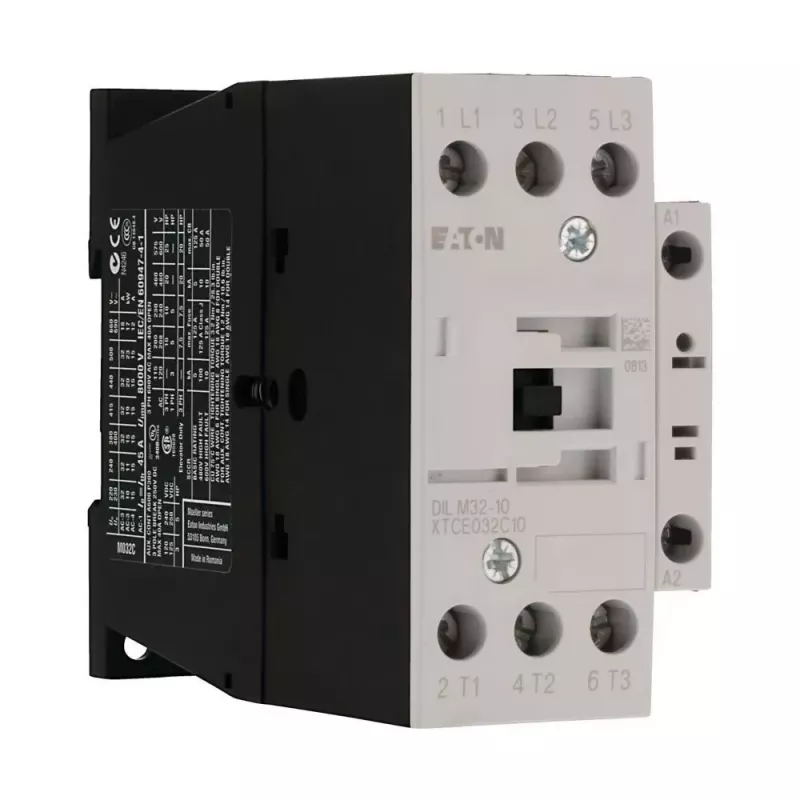 Eaton DILM32-10 galios kontaktoris, 3 polių, 32 A, 230 V AC 50 Hz / 240 V AC 60 Hz ritė, 1 NO pagalbinis kontaktas