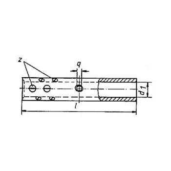 Klauke 553R vamzdinis varžtinis jungiklis, 16 mm², su litavimo anga, žalvarinis, alavuotas