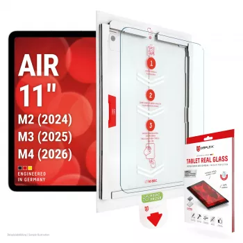 DISPLEX Tablet Real Glass ekrano apsauginis stiklas, skirtas iPad Air 11 colių (2024/2025/2026) – grūdintas stiklas, 9H, HD Clear