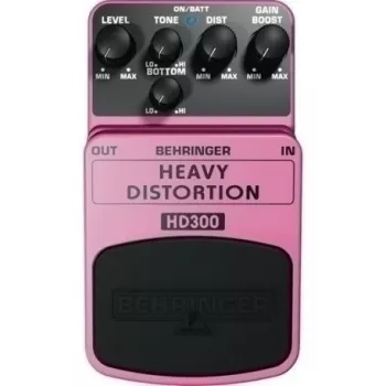Behringer HD300 Heavy Distortion efektų pedalas elektrinei gitarai - itin kompaktiškas, 9V DC, buffered bypass, juodas