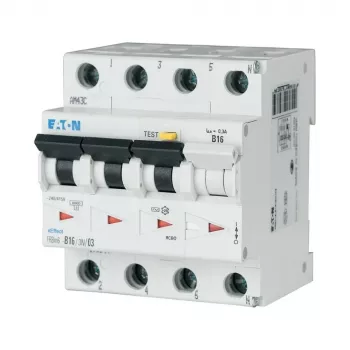 Eaton FRBM6-C16/3N/003-A 4 polių diferencialinis automatas, 16 A, 30 mA, A tipas, C kreivė, 10 kA