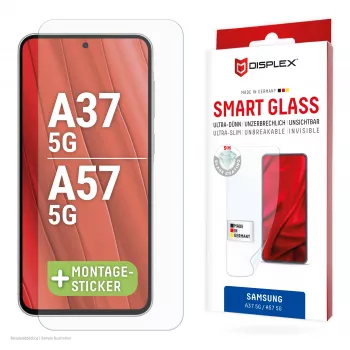 DISPLEX Smart Glass ekrano apsauginis stiklas, skirtas Samsung Galaxy A37 5G / A57 5G – 9H grūdintas stiklas, itin skaidrus, be burbuliukų