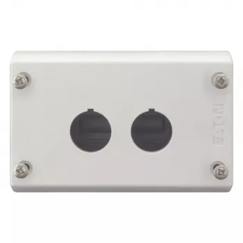 Eaton M22-I2 tuščias korpusas 2 valdymo įrenginiams, paviršiniam montavimui, šviesiai pilkas RAL 7035