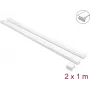 Delock lipnus kabelių kanalas su stumdomu dangteliu 40 x 19 mm, su jungiamąja detale, 1 m, 2 vnt., baltas