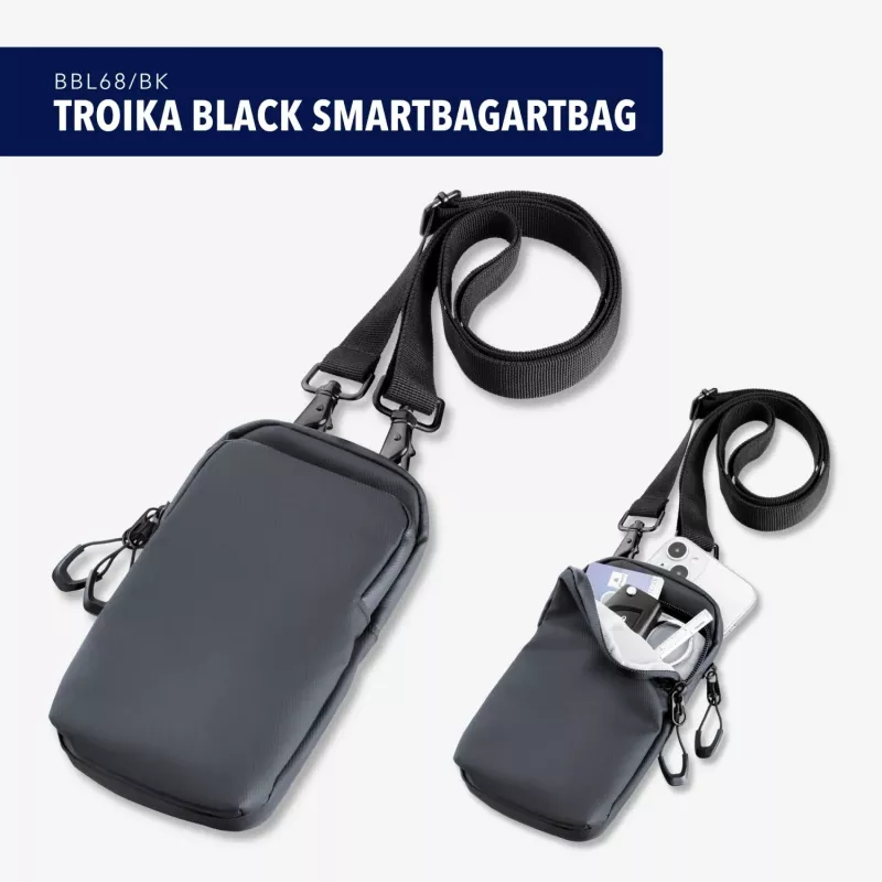 TROIKA BLACK SMARTBAG išmaniojo telefono petinė rankinė BBL68/BK