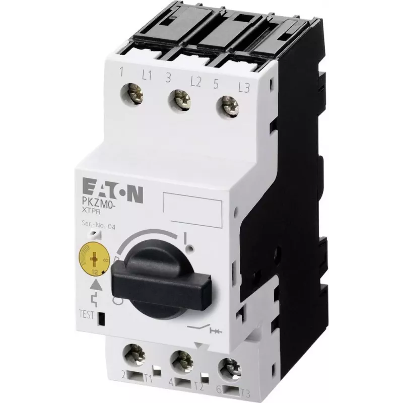 EATON PKZM0-6.3 variklio apsaugos automatinis jungiklis, 3 polių, 4-6,3 A, 2,2 kW, su rankenėle