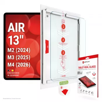 DISPLEX Tablet Real Glass ekrano apsauginis stiklas, skirtas iPad Air 13 (2024/2025/2026) – grūdintas stiklas, 9H kietumas, itin skaidrus