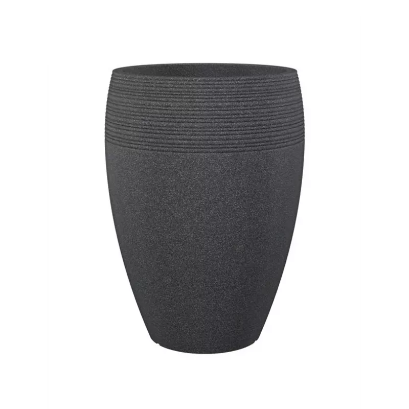 Emsa Landhaus gėlių vazonas 283/65 Black-Granite D47 – 47 cm apvalus vazonas, 38 L, atsparus UV ir šalčiui, vidaus ir lauko