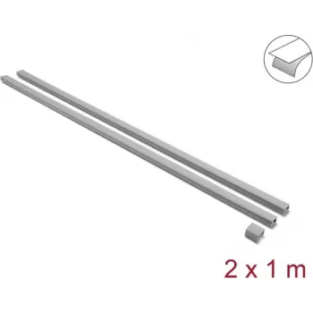 Delock lipnus kabelių kanalas su stumdomu dangteliu 24 x 14 mm, 1 m, 2 vnt., pilkas, su jungtimi