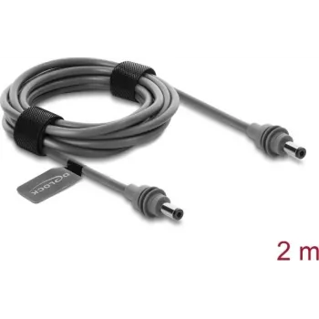 Delock DC 5,5 x 2,1 mm vyriškas į vyrišką maitinimo laidas, skirtas Starlink Mini, 2 m pilkas