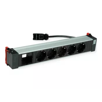 Bachmann POWER FRAME 5x Schuko lizdas 1x modulio vieta 0,2m GST18i3 juodas