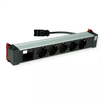 Bachmann POWER FRAME 5x Schuko lizdas 1x modulio vieta 0,2m GST18i3 juodas