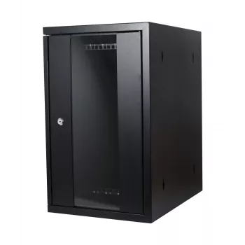 ALLNET 19 colių vertikalus sieninis spintos korpusas T370 juodas SMH serija
