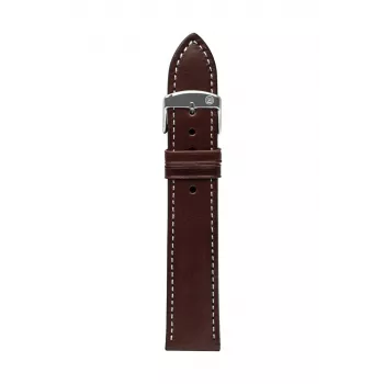 ZEPPELIN Genuine Calfskin Leather Watch Strap Brown 22mm su poliruoto plieno sagtimi