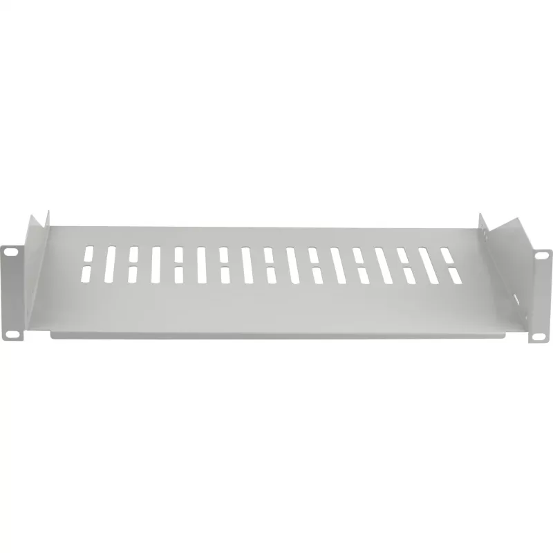 EFB ELEKTRONIK 19 colių 2U fiksuota lentyna, 300 mm gylio, 22 kg apkrova, šviesiai pilka RAL 7035