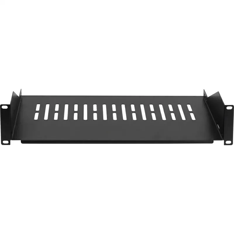 EFB ELEKTRONIK 19 colių 2U fiksuota stelažo lentyna, 300 mm gylio, 22 kg apkrova, juoda RAL 9005