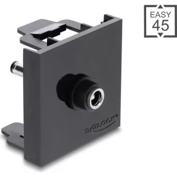 Delock Easy 45 modulis DC 5.5 x 2.5 mm lizdas į DC 5.5 x 2.1 mm kištuką, juodas