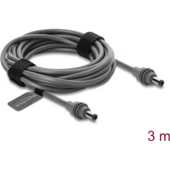 Delock 91824 DC 5,5 x 2,1 mm į DC 5,5 x 2,1 mm maitinimo laidas, skirtas Starlink Mini, 3 m, pilkas