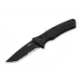 Heckler & Koch FD01 automatinis Tanto D2 sulankstomas peilis, juoda aliuminio rankena, D2 plieno ašmenys, mygtuko fiksatorius, 85 mm ašmenys