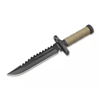 Boker Magnum M-Spec Survival peilis 02SC005 fiksuotas ašmenų, 440A plienas, G-10 rankena, Kydex makštis su ugnies uždegikliu ir galąstuvu