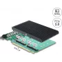 Delock PCI Express 5.0 x16 kortelė į 4 vidinius NVMe M.2 Key M su radiatoriumi - Bifurkacija