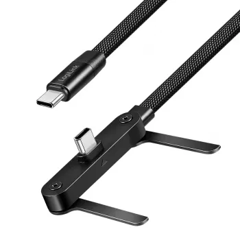 LogiLink USB 2.0 Type-C laidas C/M į C/M 480 Mbps 240W plokščias juodas 1,5 m