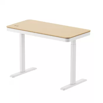LogiLink reguliuojamo aukščio stalas su vienu varikliu, 118x60 cm, su belaidžiu įkrovimu, baltas