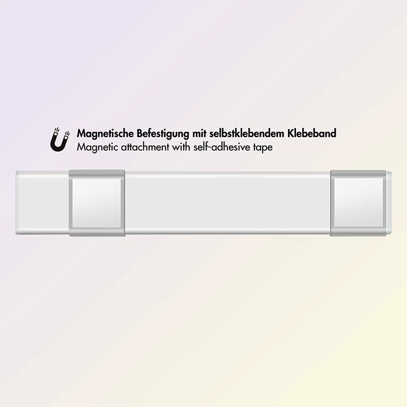 LogiLink LED šviestuvas po spintele, itin plonas, su PIR jutikliu, 200mm, 80lm, įkraunamas per USB-C, magnetinis tvirtinimas, šalta balta šviesa