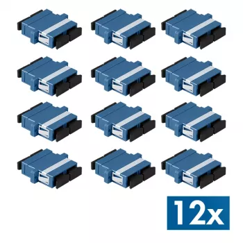LogiLink SC Duplex šviesolaidžio adapteris, 12 vnt., su flanšu, mėlynas