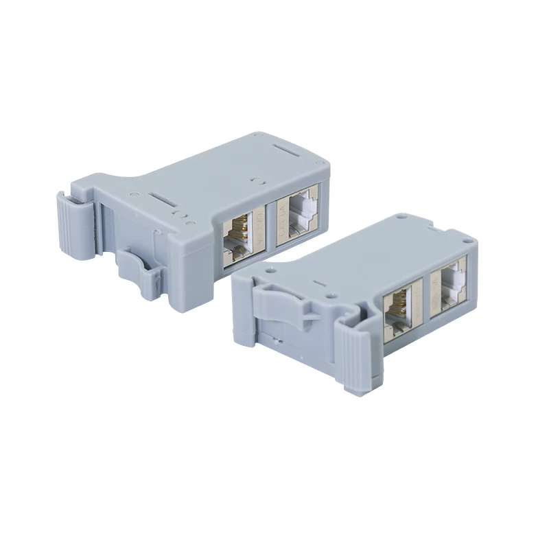 LogiLink DIN Rail tvirtinimo adapteris su 2 Cat.6A ekranuotais tiesiniais jungikliais, 10G, PoE++ (MP0079)