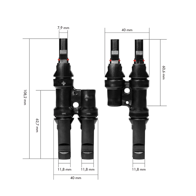 LogiLink Solar Y-Connector rinkinys, 2 vnt., MC4 suderinami, vyriškas ir moteriškas, PVC, juodos spalvos