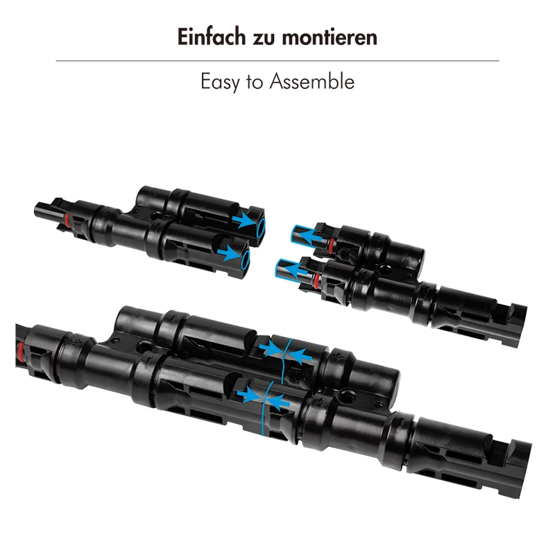 LogiLink Solar Y-Connector rinkinys, 2 vnt., MC4 suderinami, vyriškas ir moteriškas, PVC, juodos spalvos