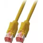 EFB Elektronik K8708GE.050 Cat.6A S/FTP LSZH komutacinis kabelis, Daetwyler 7702 TM21, 0,5 m, geltonas