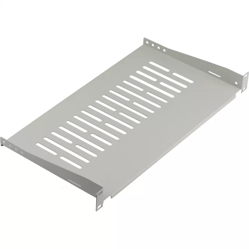 EFB ELEKTRONIK 19 colių 1U fiksuota lentyna, 250 mm gylio, 10 kg apkrova, šviesiai pilka RAL 7035