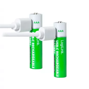 LogiLink LR03RCB2 USB-C įkraunamos AAA ličio jonų baterijos, 1,5 V, 750 mWh, 2 vnt.