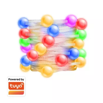 LogiLink WiFi Smart Globe Fairy String Light 3m, Tuya suderinamas, RGB + šilta balta, IP44, 20 LED