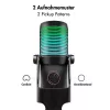 LogiLink USB kondensatorinis mikrofonas su RGB apšvietimu, kardiode/omnidirekcinis, 20 Hz – 20 kHz, juodas (HS0059)
