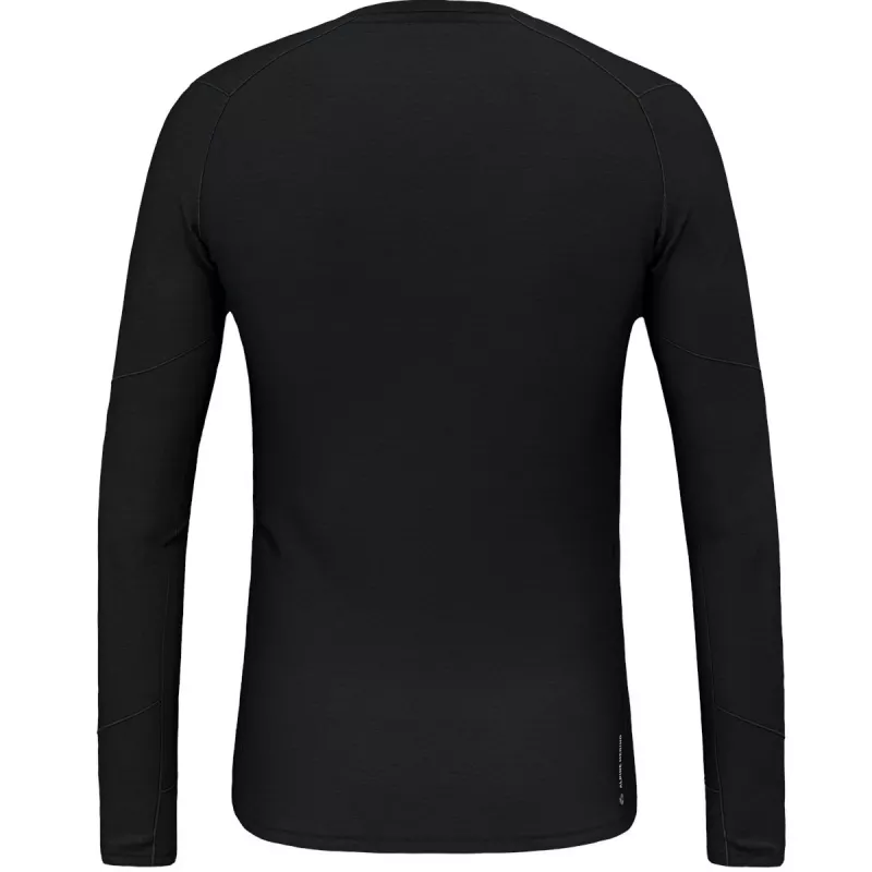 Salewa Cristallo Warm Amr L/S vyriški marškinėliai ilgomis rankovėmis iš alpinės merino vilnos - juoda