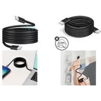 LogiLink CU0231 magnetinis USB-C duomenų ir įkrovimo laidas, 1 m, juodas, 100W PD, USB 2.0