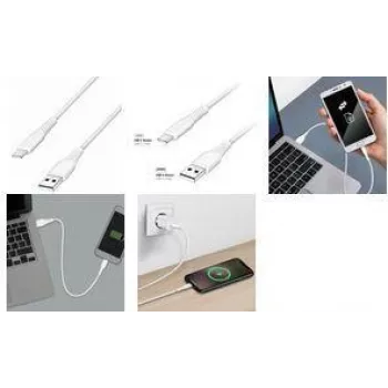 LogiLink CU0255 USB 2.0 laidas, USB-A į USB-C, 3 m, baltas, 480 Mbps, duomenų perdavimui ir įkrovimui